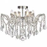 Elegant Lighting Maria Theresa 4 Light Chrome Flush Mount Clear Elegant Cut Crystal