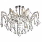 Elegant Lighting Maria Theresa 4 Light Chrome Flush Mount Clear Elegant Cut Crystal