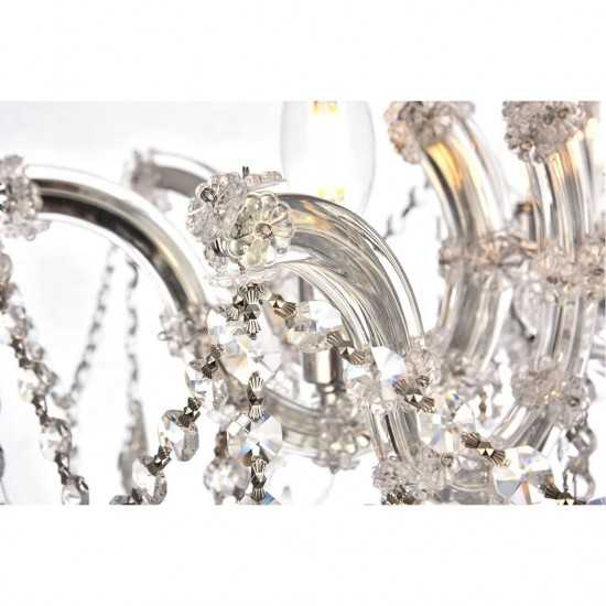 Elegant Lighting Maria Theresa 4 Light Chrome Flush Mount Clear Elegant Cut Crystal