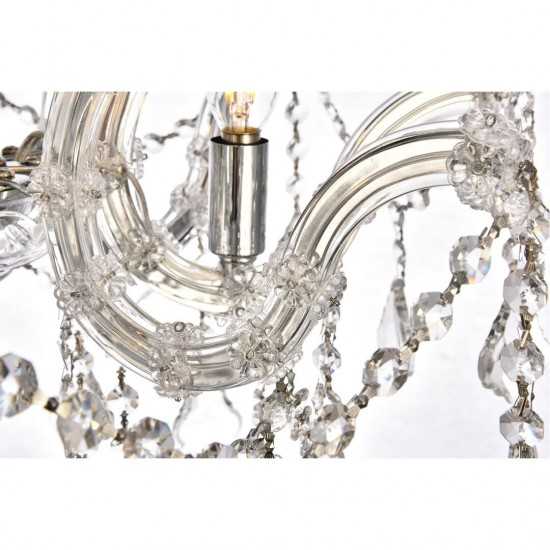 Elegant Lighting Maria Theresa 4 Light Chrome Flush Mount Clear Elegant Cut Crystal