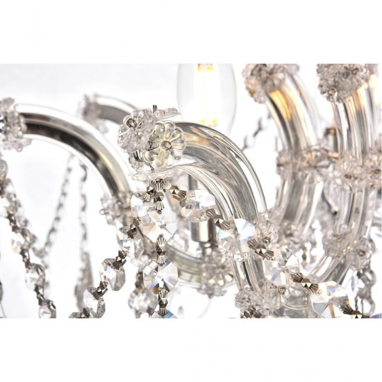 Elegant Lighting Maria Theresa 4 Light Chrome Flush Mount Clear Spectra Swarovski Crystal