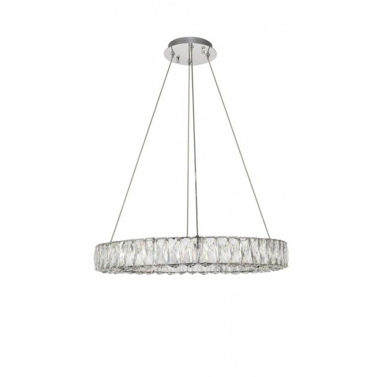 Elegant Lighting Monroe Integrated Led Chip Light Chrome Chandelier Clear Royal Cut Crystal