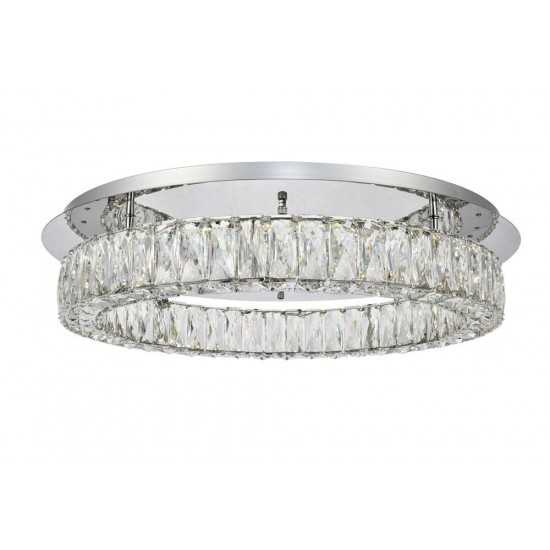 Elegant Lighting Monroe Led Light Chrome Flush Mount Clear Royal Cut Crystal