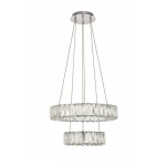 Elegant Lighting Monroe Integrated Led Chip Light Chrome Pendant Clear Royal Cut Crystal