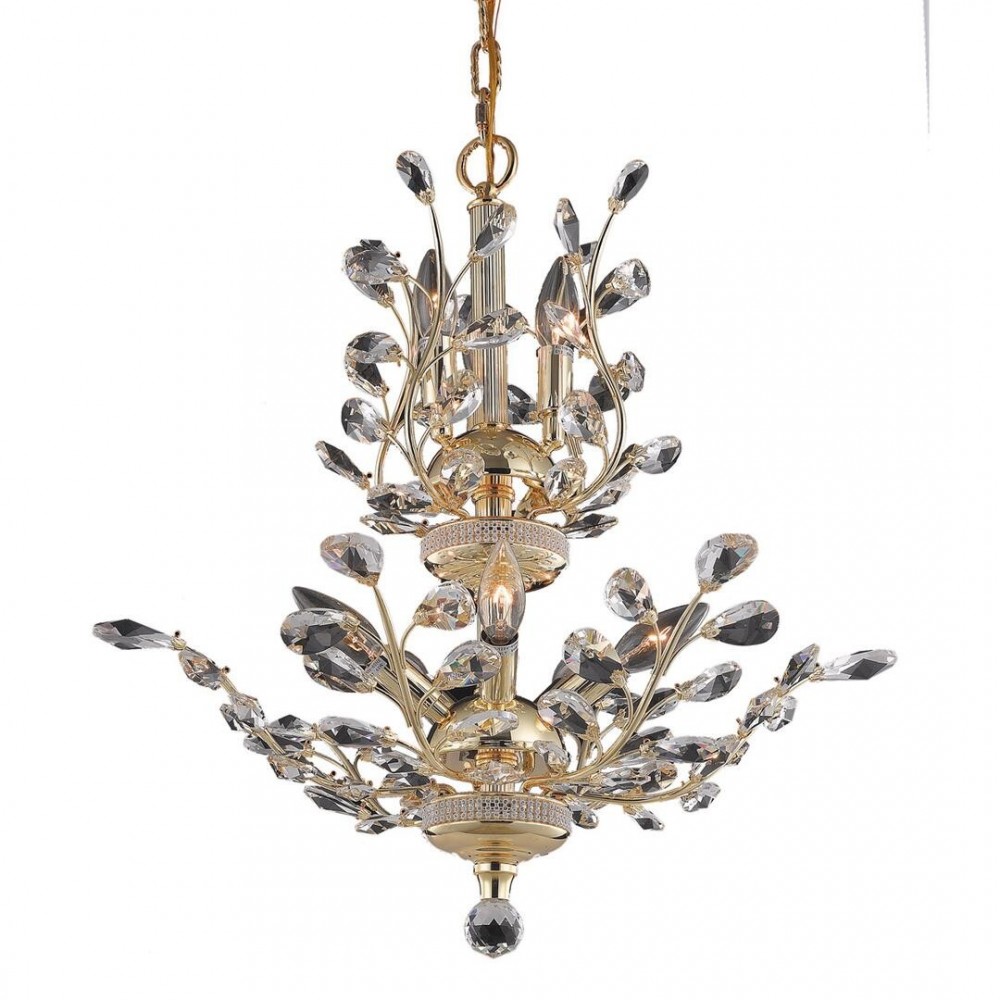 Elegant Lighting Orchid 8 Light Gold Chandelier Clear Elegant Cut Crystal Elegant Lighting Orchid 8 Light Gold Chandelier Clear Elegant Cut Crystal