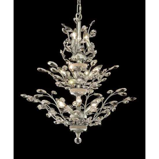 Elegant Lighting Orchid 13 Light Chrome Chandelier Clear Royal Cut Crystal