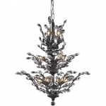 Elegant Lighting Orchid 13 Light Dark Bronze Chandelier Clear Royal Cut Crystal