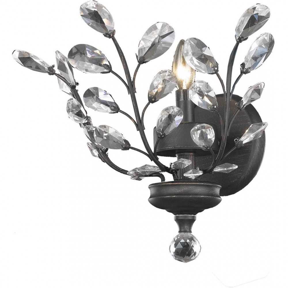 Elegant Lighting Orchid 1 Light Dark Bronze Wall Sconce Clear Swarovski Elements Crystal Elegant Lighting Orchid 1 Light Dark Bronze Wall Sconce Clear Swarovski Elements Crystal