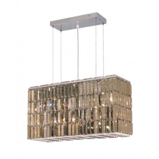 Elegant Lighting Maxime 8 Light Chrome Chandelier Golden Teak (Smoky) Royal Cut Crystal