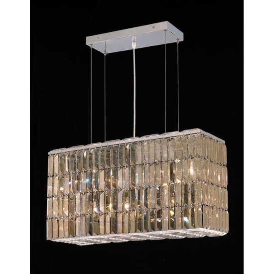 Elegant Lighting Maxime 8 Light Chrome Chandelier Golden Teak (Smoky) Royal Cut Crystal