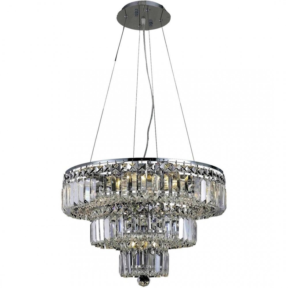 Elegant Lighting Maxime 9 Light Chrome Chandelier Clear Elegant Cut Crystal