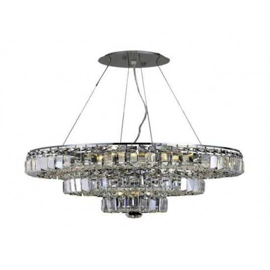 Elegant Lighting Maxime 9 Light Chrome Chandelier Clear Elegant Cut Crystal