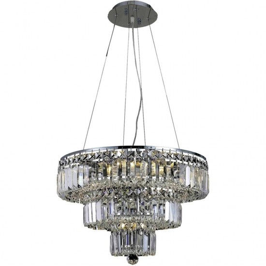 Elegant Lighting Maxime 9 Light Chrome Chandelier Clear Elegant Cut Crystal