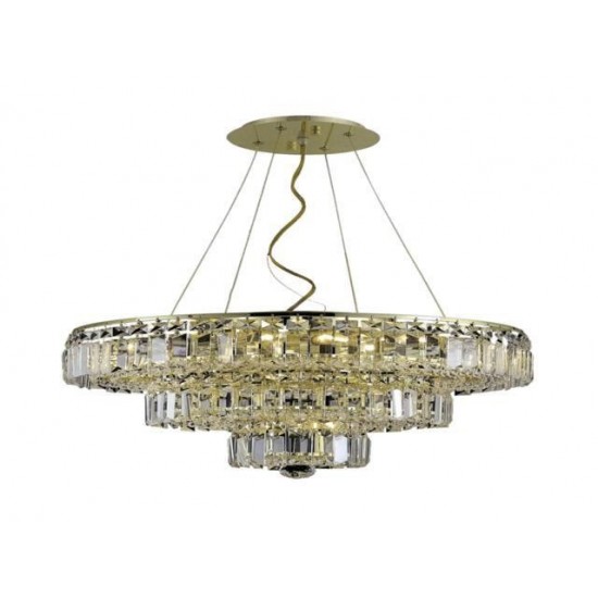 Elegant Lighting Maxime 9 Light Gold Chandelier Clear Elegant Cut Crystal