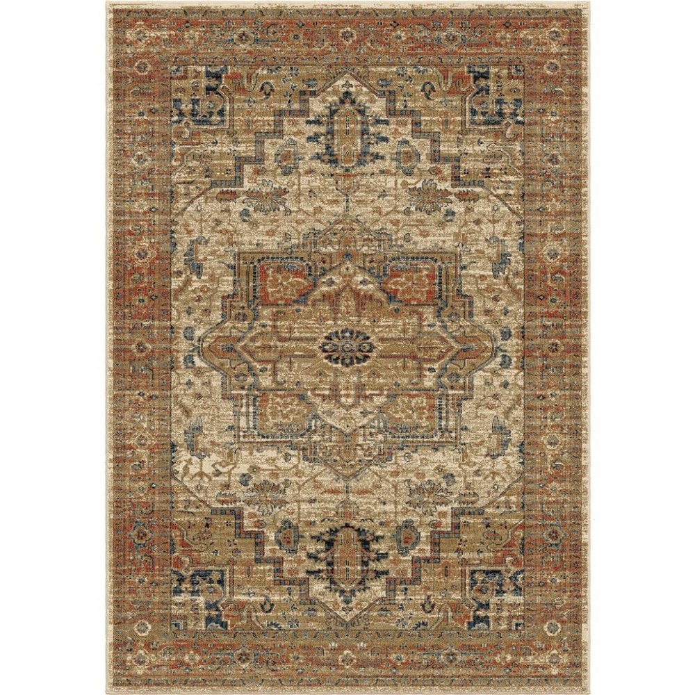 Palmetto Living Heriz Medallion Off White 5'1"x7'6"