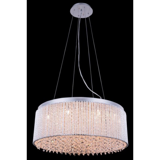 Elegant Lighting Influx 14 Light Chrome Pendant Clear Royal Cut Crystal