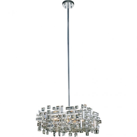 Elegant Lighting Picasso 4 Light Chrome Pendant Clear Royal Cut Crystal