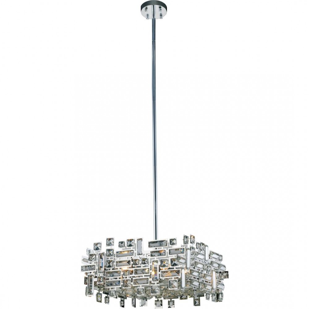 Elegant Lighting Picasso 4 Light Chrome Pendant Clear Royal Cut Crystal