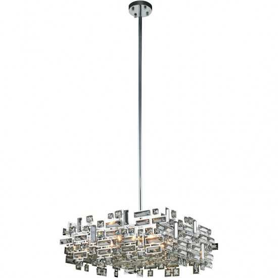 Elegant Lighting Picasso 6 Light Chrome Pendant Clear Royal Cut Crystal