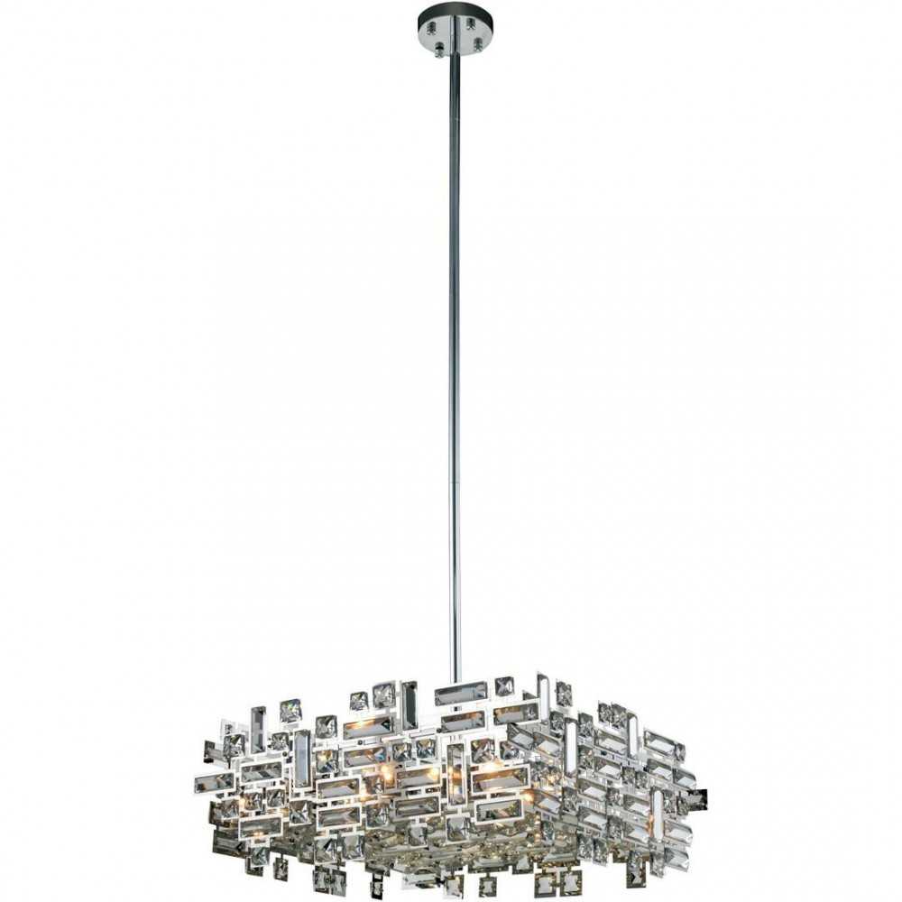 Elegant Lighting Picasso 6 Light Chrome Pendant Clear Royal Cut Crystal