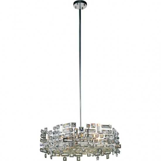 Elegant Lighting Picasso 6 Light Chrome Pendant Clear Royal Cut Crystal