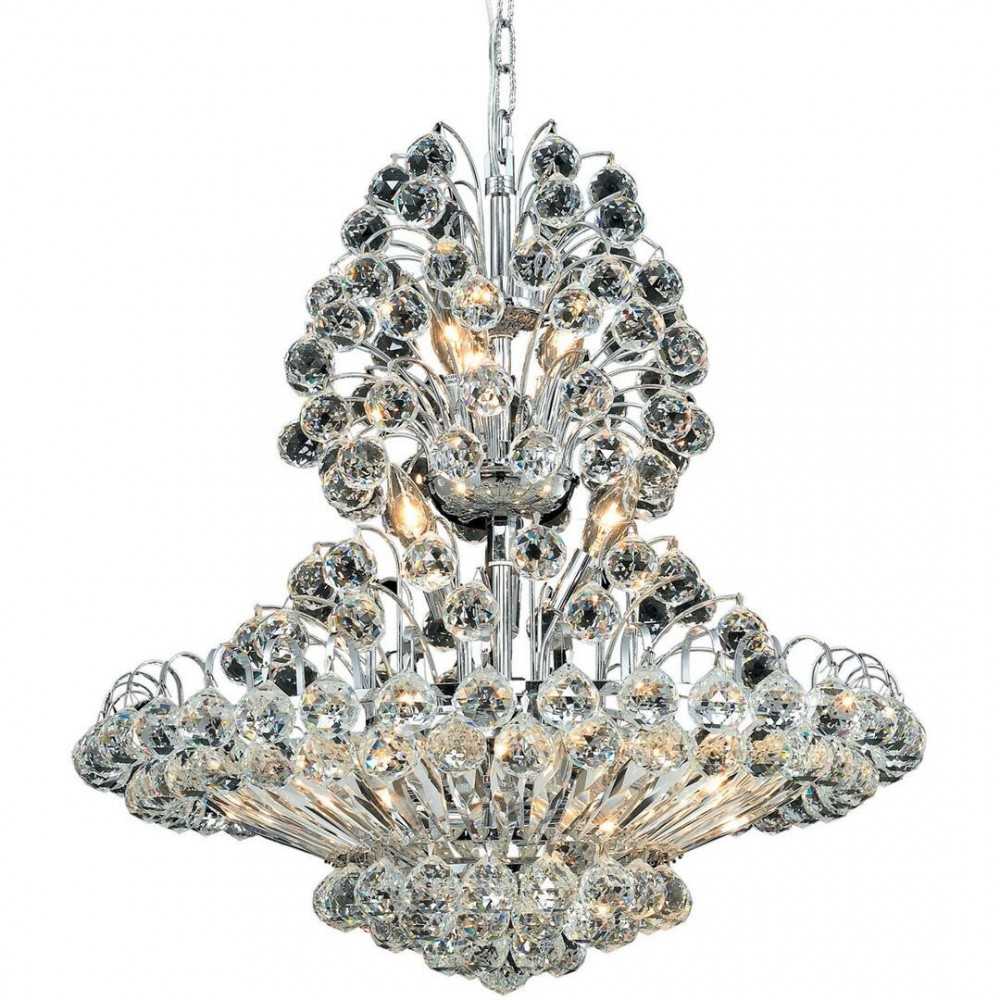 Elegant Lighting Sirius 14 Light Chrome Chandelier Clear Royal Cut Crystal Elegant Lighting Sirius 14 Light Chrome Chandelier Clear Royal Cut Crystal