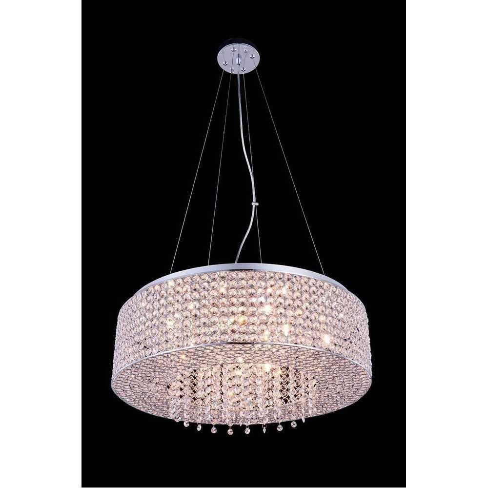 Elegant Lighting Amelie 10 Light Chrome Pendant Clear Royal Cut Crystal