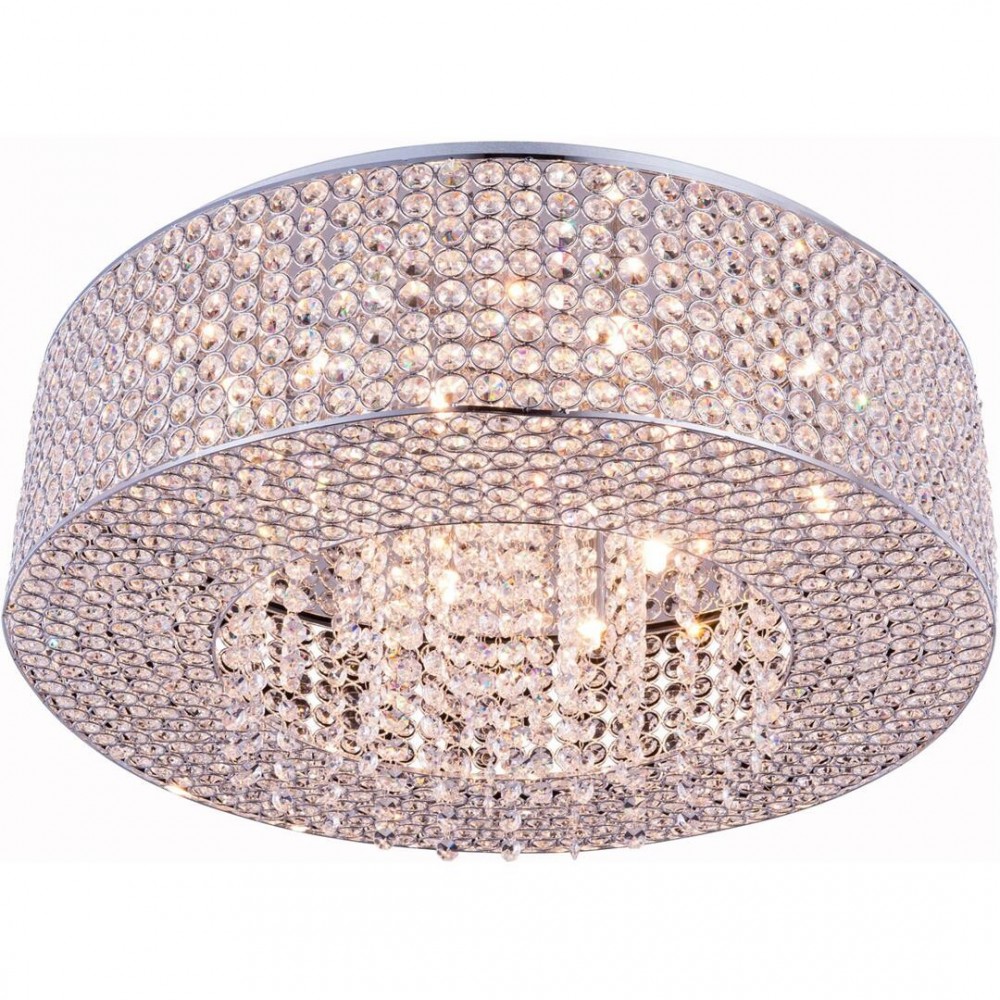 Elegant Lighting Amelie 10 Light Chrome Flush Mount Clear Royal Cut Crystal Elegant Lighting Amelie 10 Light Chrome Flush Mount Clear Royal Cut Crystal