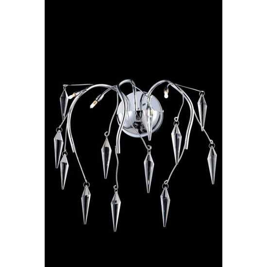 Elegant Lighting Amour 3 Light Chrome Wall Sconce Clear Swarovski Elements Crystal