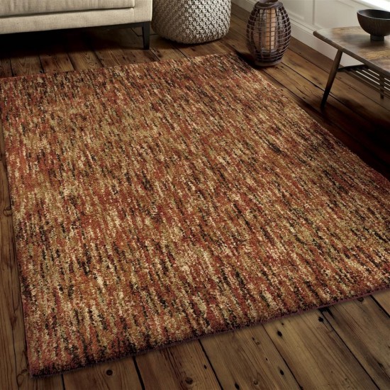 Palmetto Living Multi Solid Red 5'3" X 7'6"