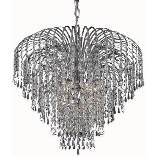 Elegant Lighting Falls 6 Light Chrome Chandelier Clear Elegant Cut Crystal