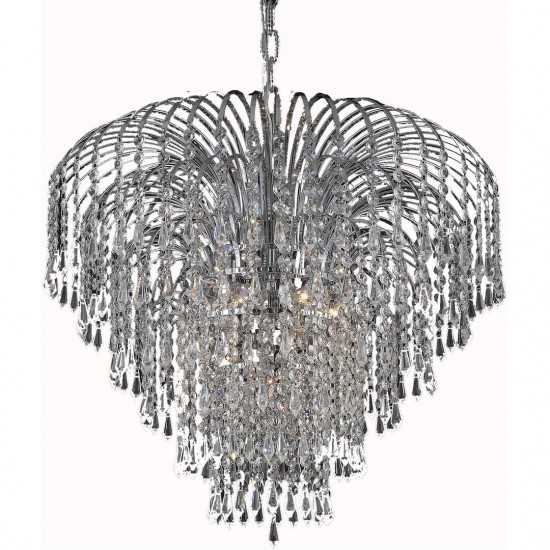 Elegant Lighting Falls 6 Light Chrome Chandelier Clear Royal Cut Crystal