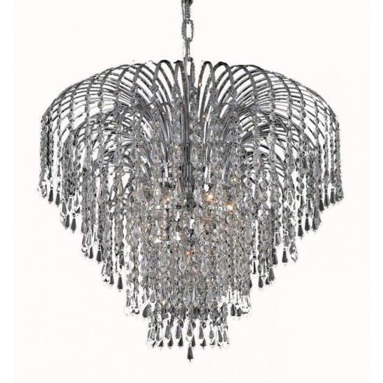 Elegant Lighting Falls 6 Light Chrome Chandelier Clear Royal Cut Crystal