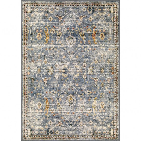 Palmetto Living Ankara Field Distressed Blue (5'3"x7'6")