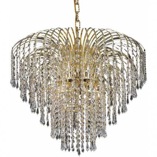Elegant Lighting Falls 6 Light Gold Chandelier Clear Royal Cut Crystal