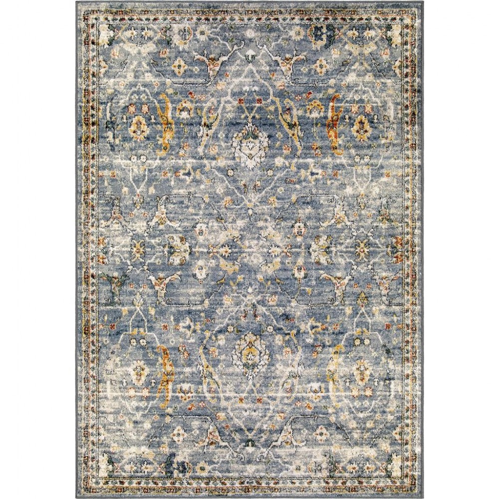 Palmetto Living Ankara Field Distressed Blue (7'10"x10'10")