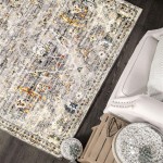Palmetto Living Ankara Field Distressed Grey (5'3"x7'6")