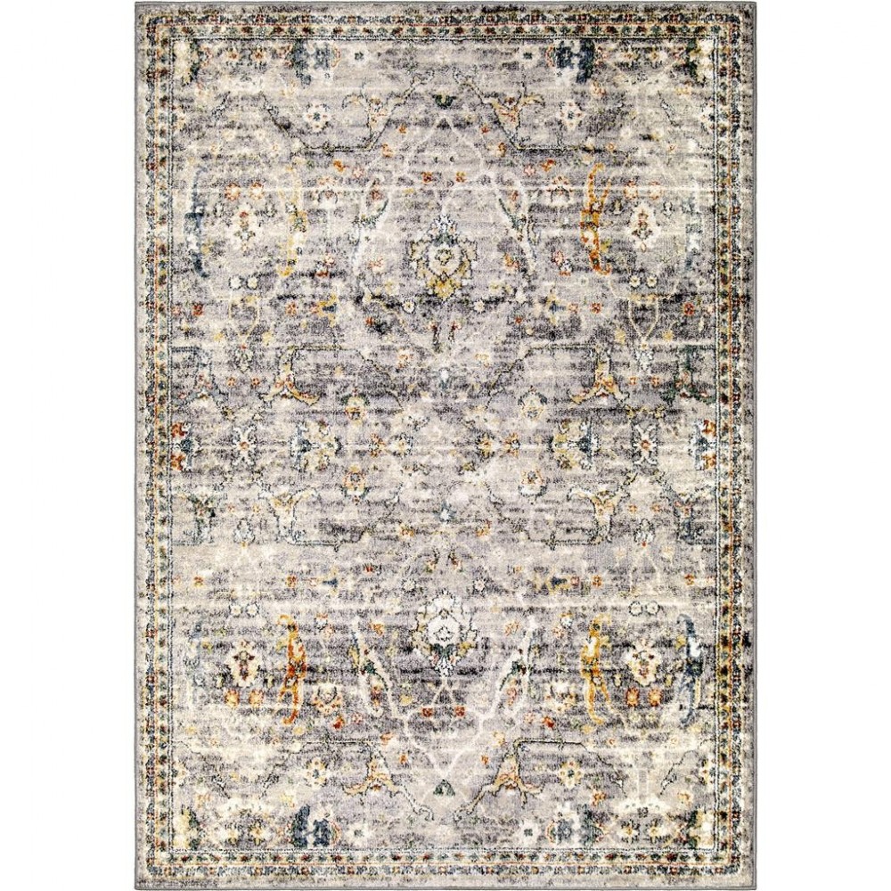 Palmetto Living Ankara Field Distressed Grey (6'7" X 9'6")