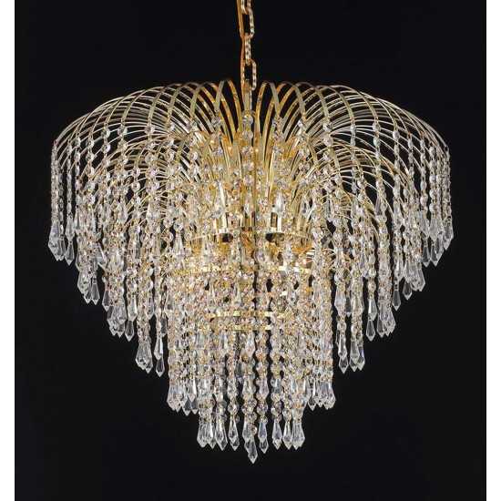 Elegant Lighting Falls 6 Light Gold Chandelier Clear Royal Cut Crystal