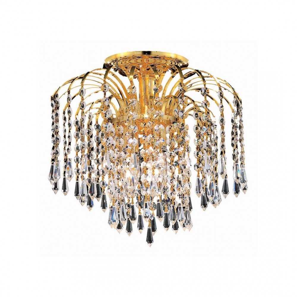 Elegant Lighting Falls 4 Light Gold Flush Mount Clear Swarovski Elements Crystal Elegant Lighting Falls 4 Light Gold Flush Mount Clear Swarovski Elements Crystal