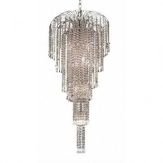 Elegant Lighting Falls 9 Light Chrome Chandelier Clear Royal Cut Crystal