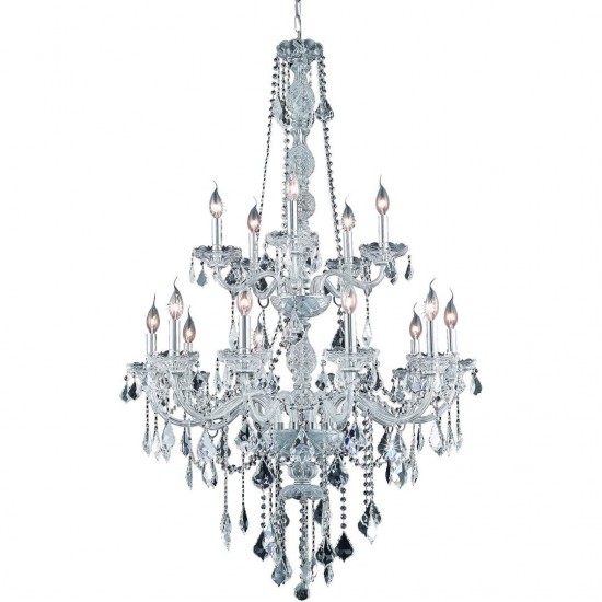 Elegant Lighting Verona 15 Light Chrome Chandelier Clear Royal Cut Crystal