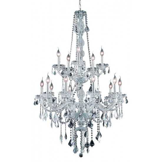 Elegant Lighting Verona 15 Light Chrome Chandelier Clear Royal Cut Crystal