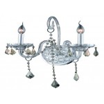 Elegant Lighting Verona 2 Light Chrome Wall Sconce Golden Teak (Smoky) Swarovski Elements Crystal