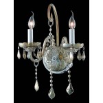 Elegant Lighting Verona 2 Light Golden Teak Wall Sconce Golden Teak (Smoky) Swarovski Elements Crystal