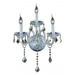 Elegant Lighting Verona 3 Light Chrome Wall Sconce Golden Teak (Smoky) Swarovski Elements Crystal