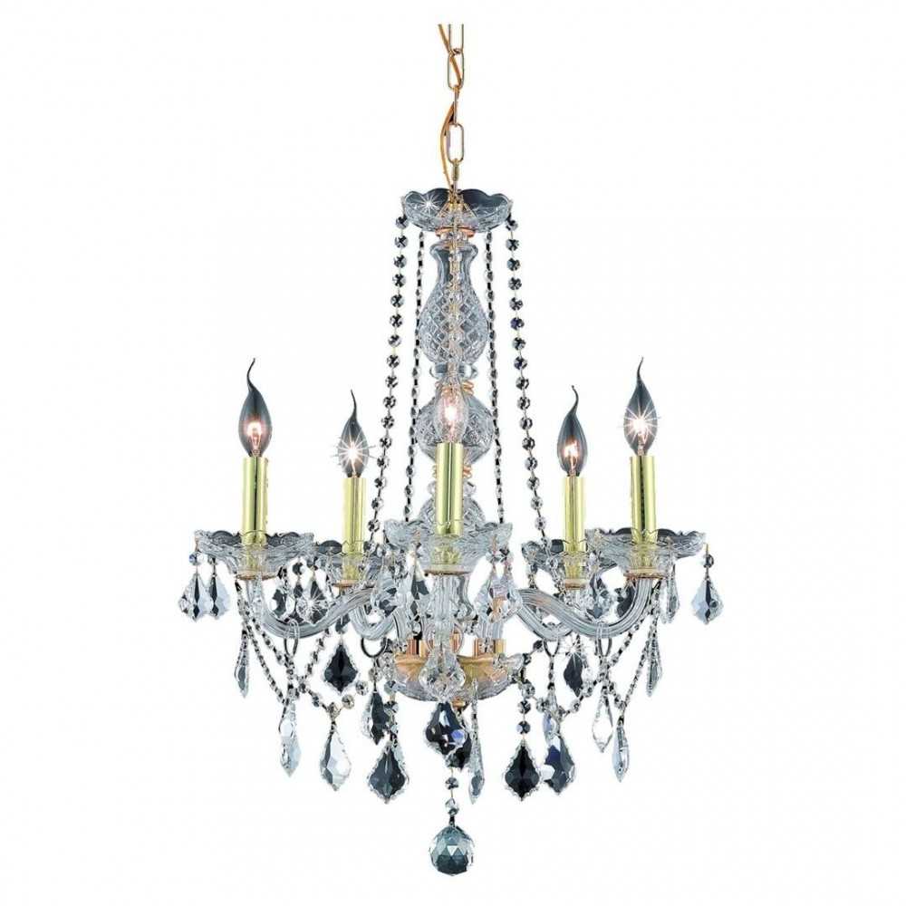 Elegant Lighting Verona 5 Light Gold Chandelier Clear Spectra Swarovski Crystal