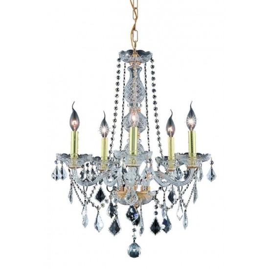 Elegant Lighting Verona 5 Light Gold Chandelier Clear Spectra Swarovski Crystal