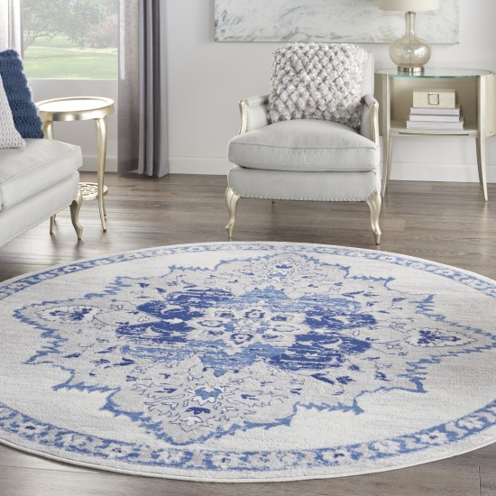 Nourison Whimsicle WHS14 Area Rug, Ivory/Blue, 8' x Round