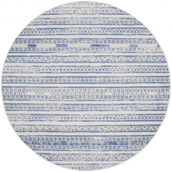 Nourison Whimsicle WHS16 Area Rug, Ivory/Blue, 5' x Round